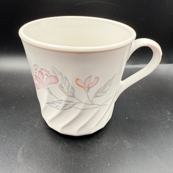 Set Of 6 CorningWare Pink Trio White Mugs With Floral Design Made In USA 10 Oz - Picture 4 of 7